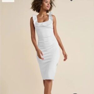 Venus Scuba Elegant White Sleeveless Dress